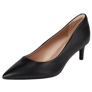 Rockport Womens Cindy Dress Pump US 7 Wide EU 37.5 Black Leather Heels NIB